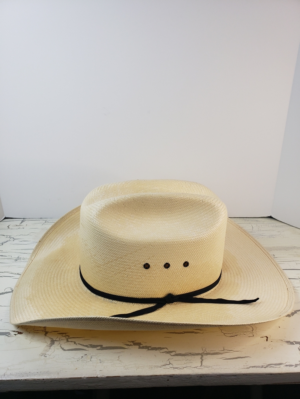Resistol 10X Cattleman Genuine Shantung Straw Cowboy Hat in size 7-1/4 - Picture 12 of 16